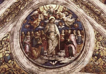 Pietro Perugino Painting - The Holy Trinity and the Apostles Renaissance Pietro Perugino